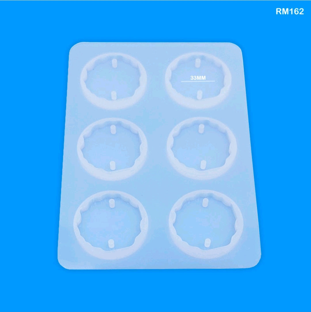 Silicone Mould Rakhi 6 Cavity Round Agate 33mm