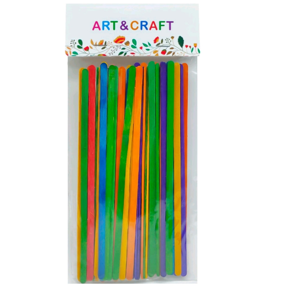 Ice Cream Stick Thin Coloured 19 x 0.5 cm