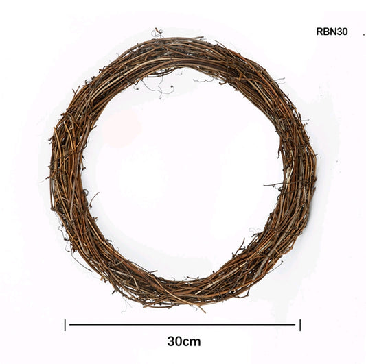 Handmade Vine Wreath Rings 30 cm - Brown