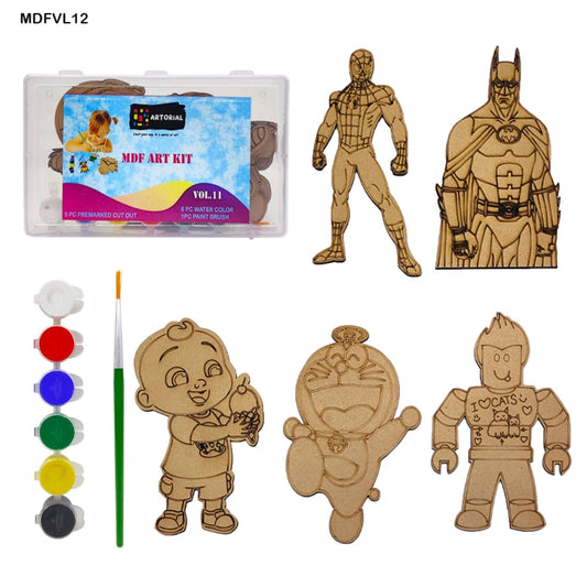 DIY Wooden Mdf Cartoon Painting Craft Kit for Kids Ideal for Home Schooling Activity D12