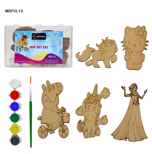 DIY Wooden Mdf Cartoon Painting Craft Kit for Kids Ideal for Home Schooling Activity D13