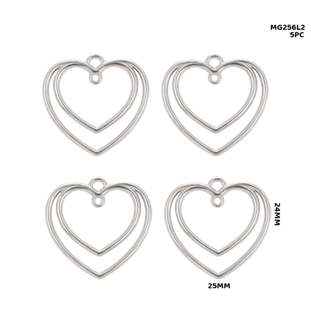 Heart Pendant 5 PC's