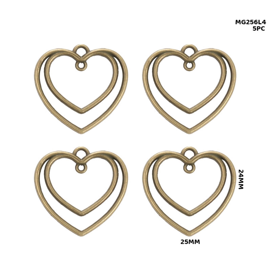 Heart Pendant 5 PC's