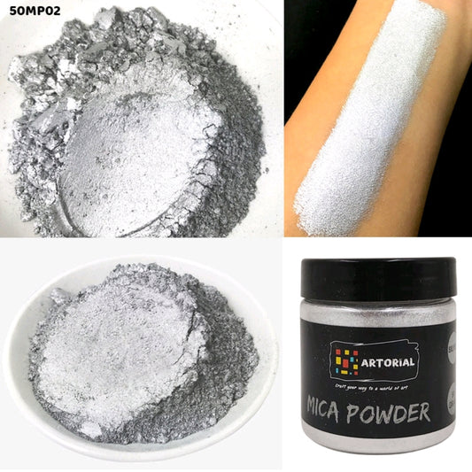 Mica Pearl Powder Silver 50 Grams