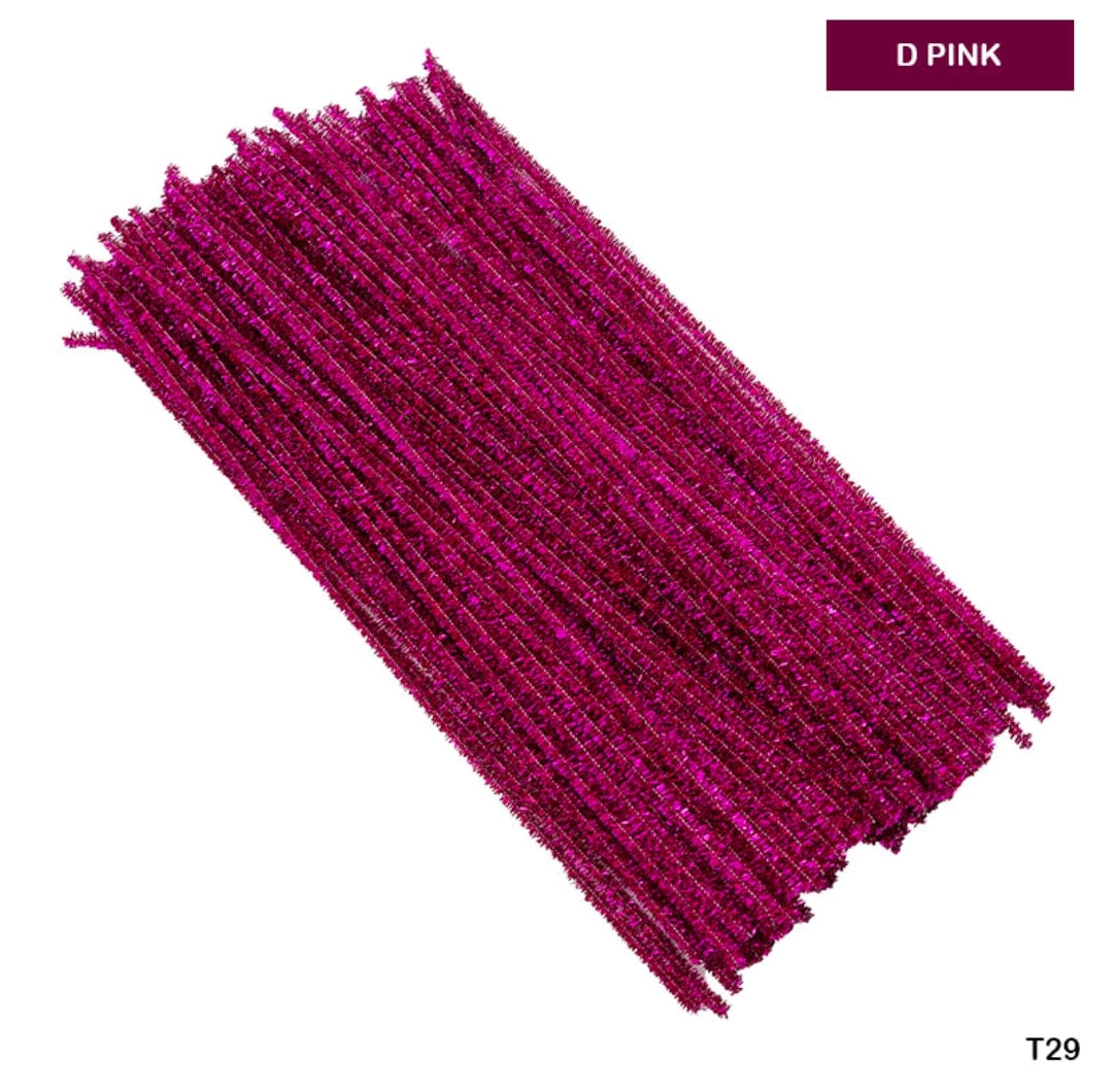 Pipe Cleaner Glitter 100 Pc's Single Shades