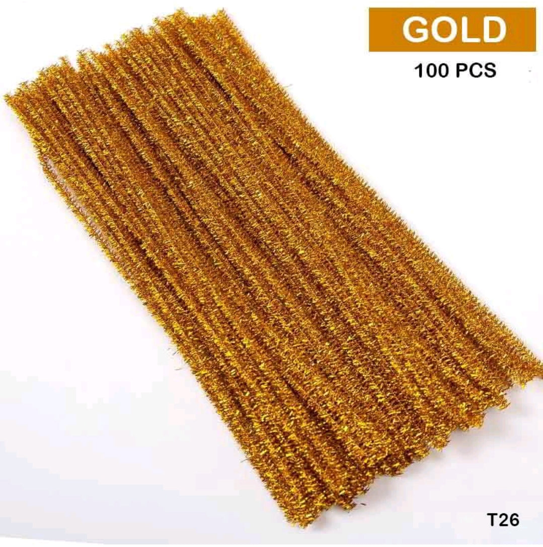 Pipe Cleaner Glitter 100 Pc's Single Shades