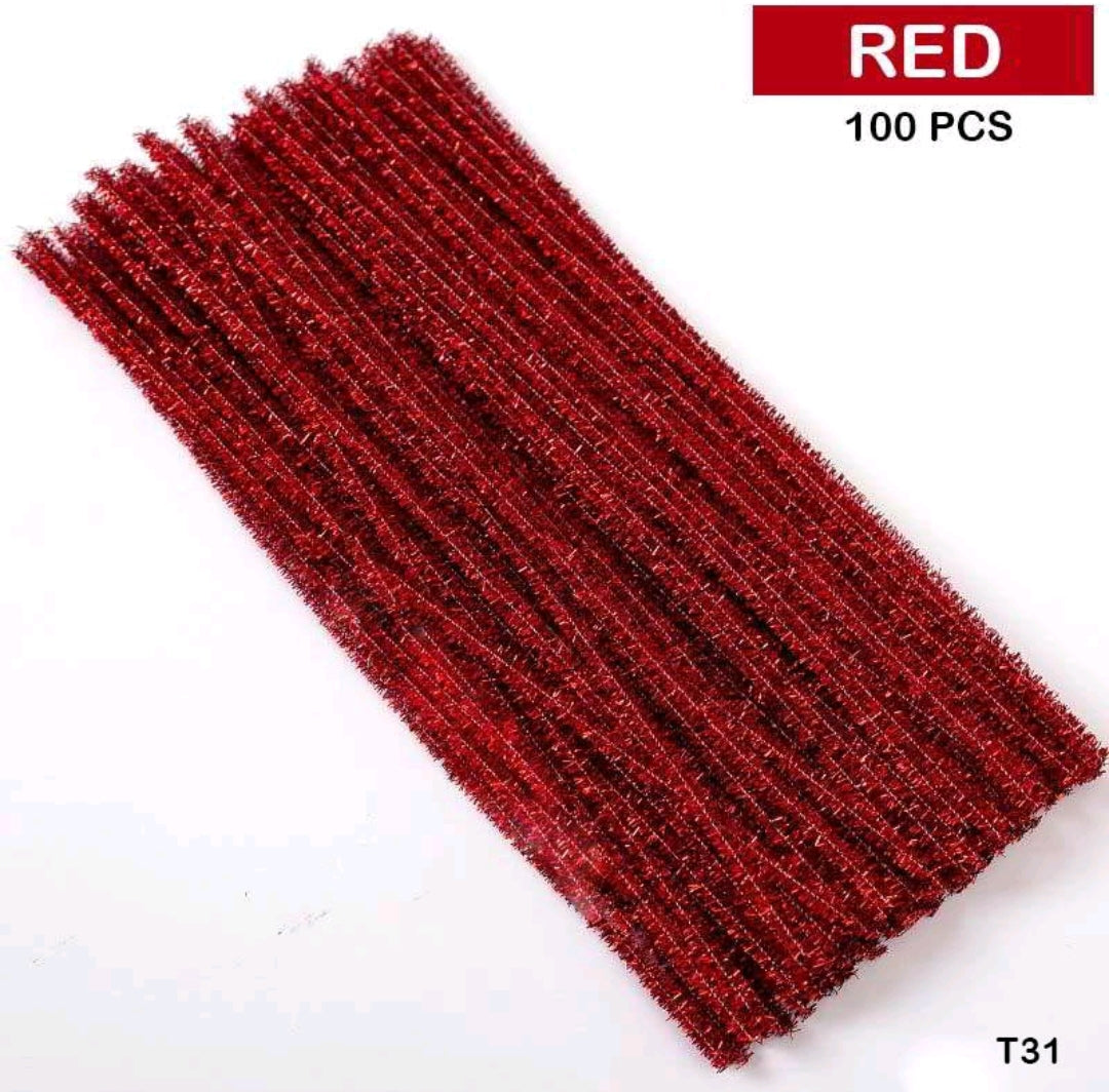 Pipe Cleaner Glitter 100 Pc's Single Shades