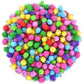Craft Glitter Pom Pom Ball 1 Cm Assorted Colorful - 1000 Pc's