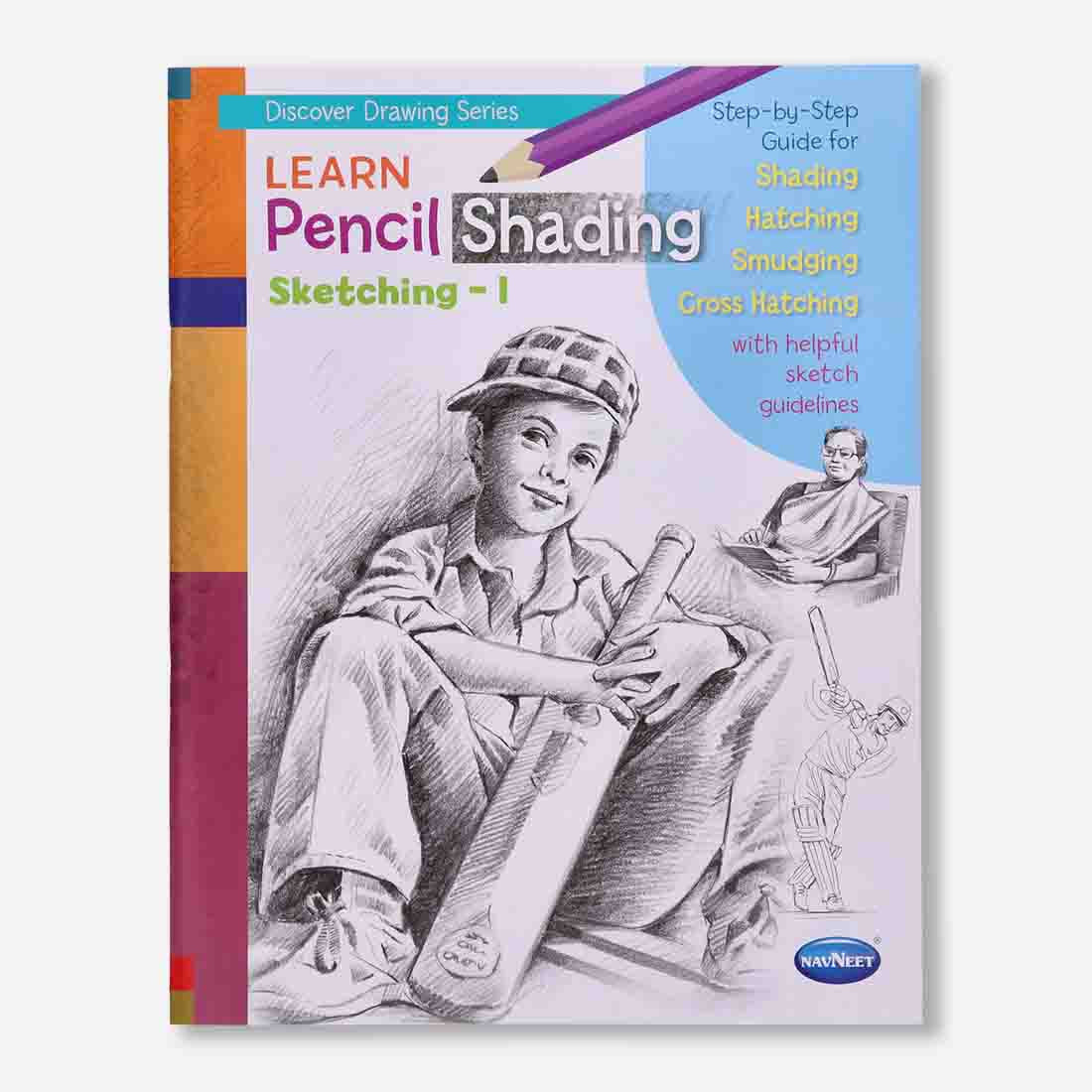Navneet Learn Pencil Shading Sketching 1 and 2 – For Elementary Art Prep – How to draw sketches - Pack of 2 Books