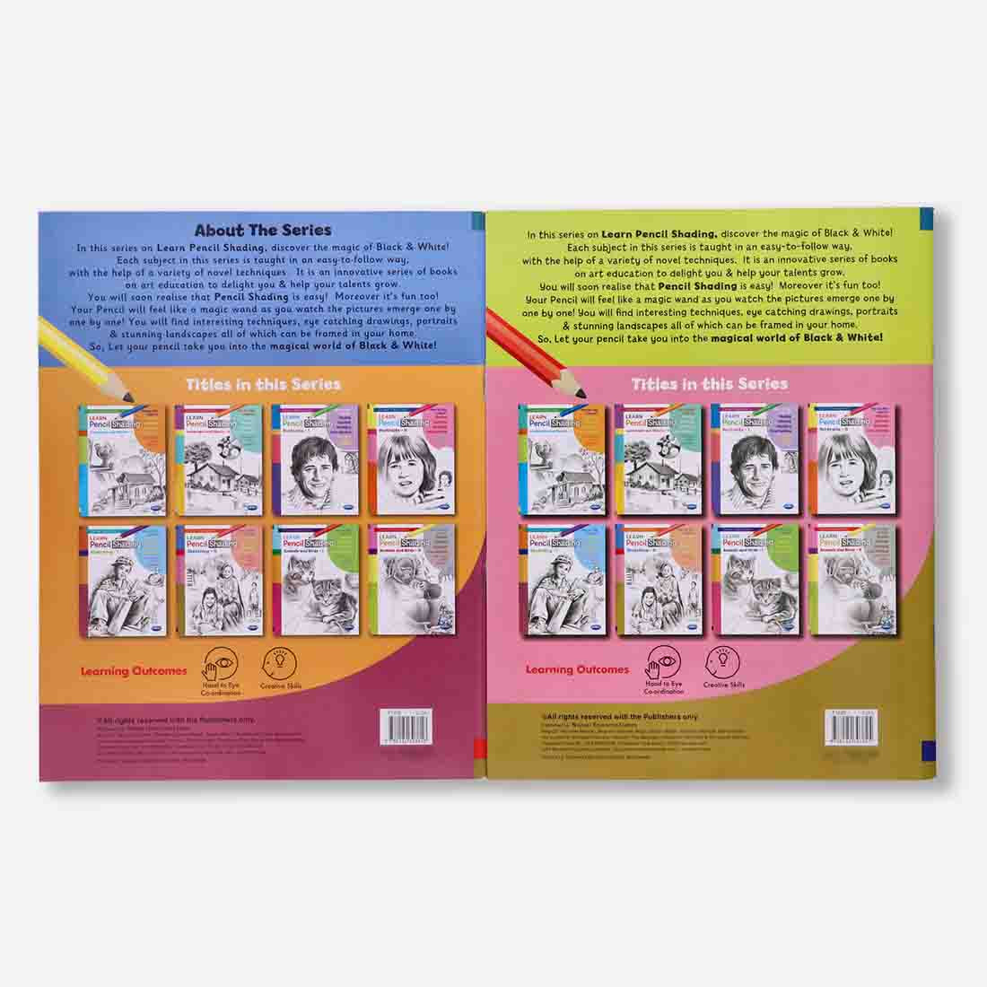 Navneet Learn Pencil Shading Sketching 1 and 2 – For Elementary Art Prep – How to draw sketches - Pack of 2 Books
