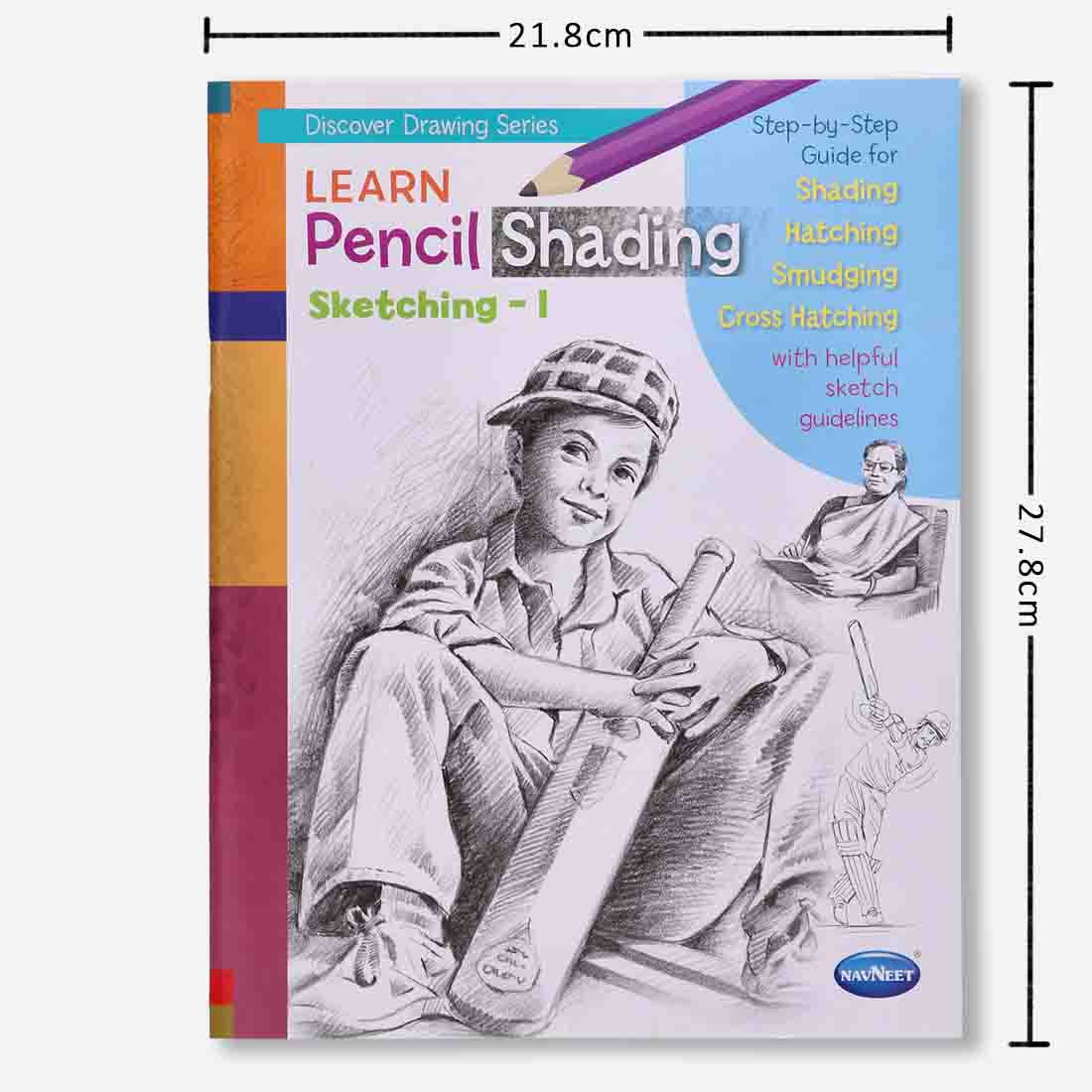 Navneet Learn Pencil Shading Sketching 1 and 2 – For Elementary Art Prep – How to draw sketches - Pack of 2 Books