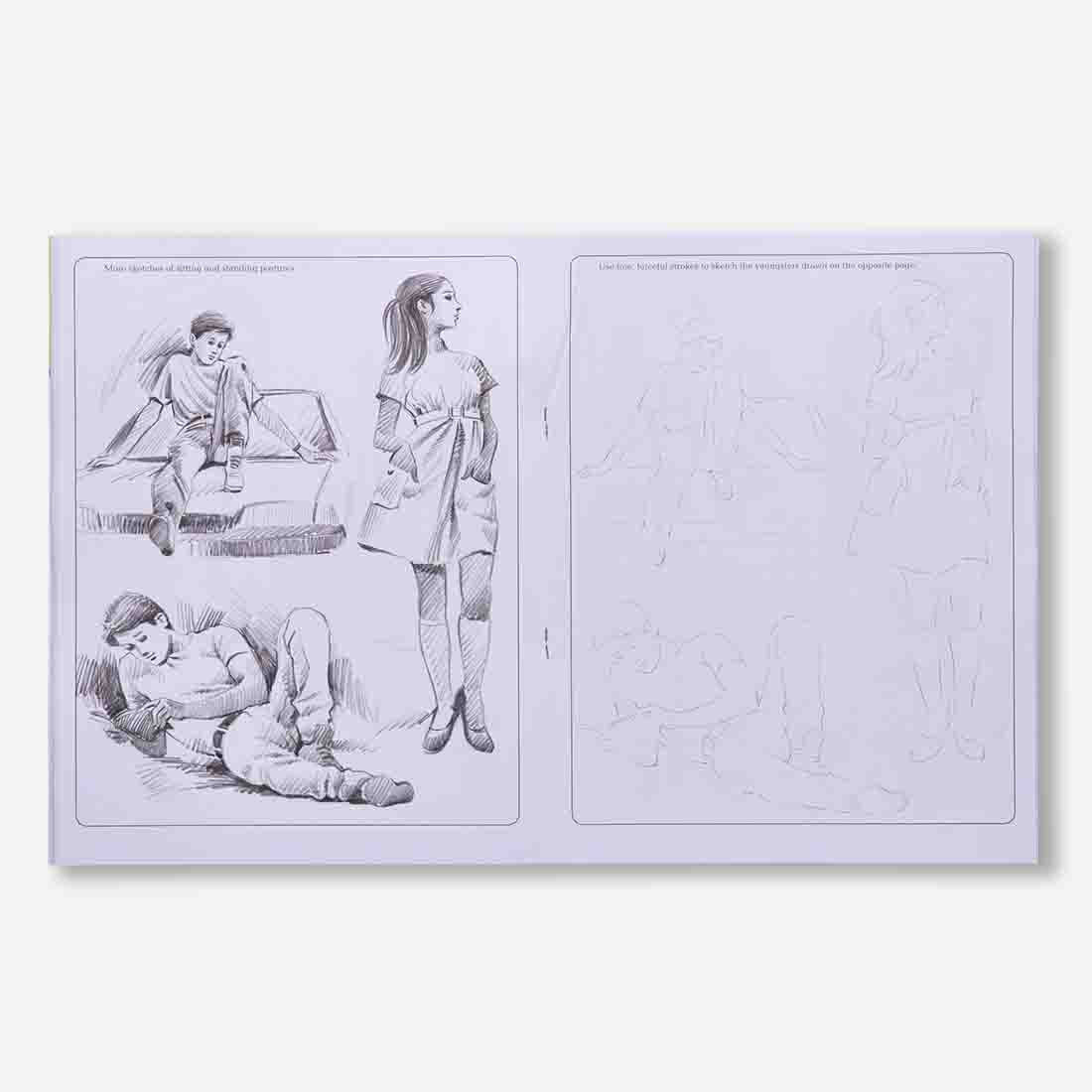 Navneet Learn Pencil Shading Sketching 1 and 2 – For Elementary Art Prep – How to draw sketches - Pack of 2 Books
