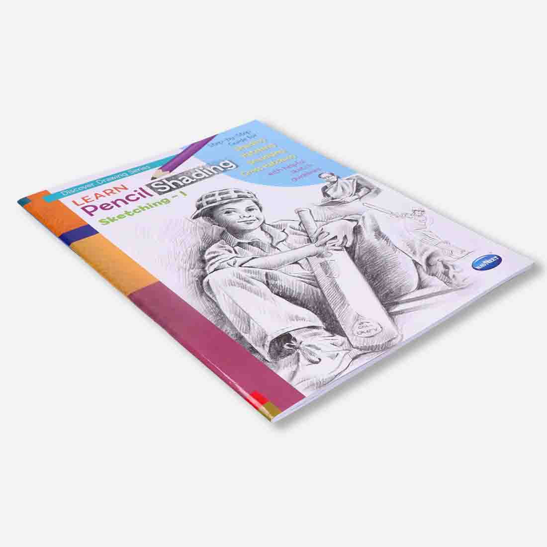 Navneet Learn Pencil Shading Sketching 1 and 2 – For Elementary Art Prep – How to draw sketches - Pack of 2 Books