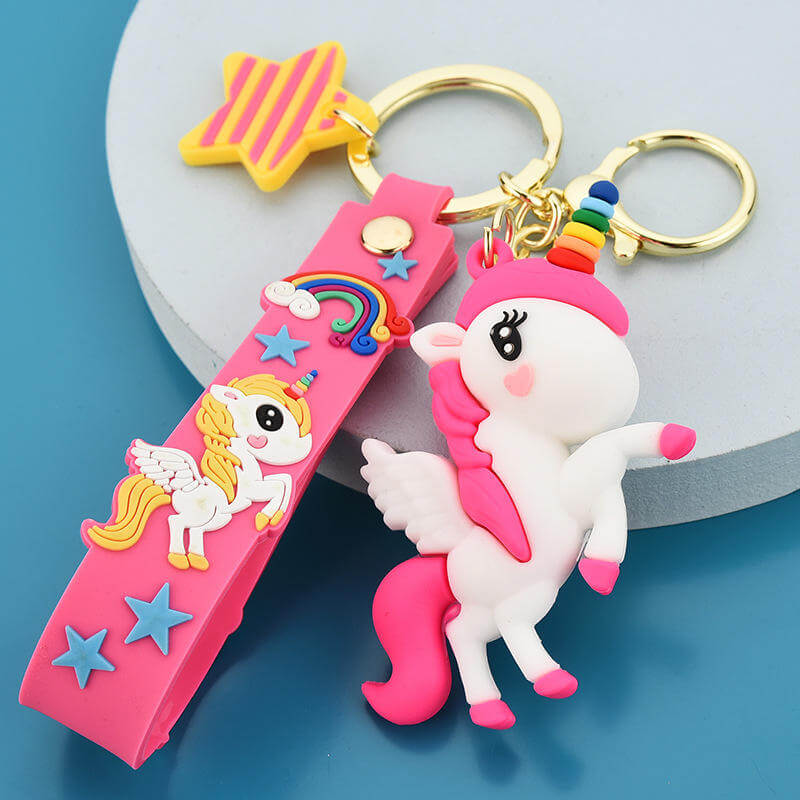 Unicorn Cartoon 3D Silicone High -Quality PVC Material Keychain