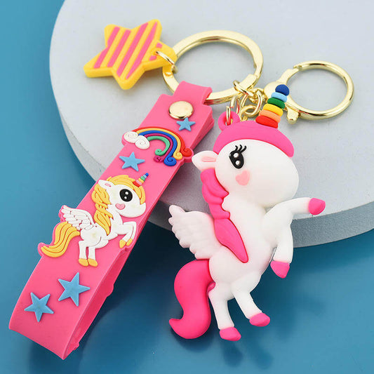 Unicorn Cartoon 3D Silicone High -Quality PVC Material Keychain