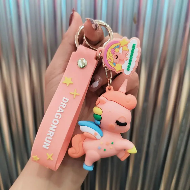 Unicorn Cartoon 3D Silicone High -Quality PVC Material Keychain