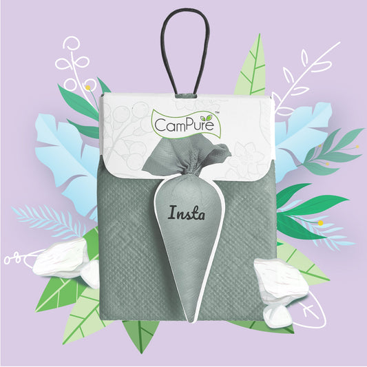 CamPure Camphor Insta Cone (Bhimseni) -100% Organic | Air Freshener for Car, Wardrobe, Office Cabin's, Drawers, Travel Bag & Bathroom