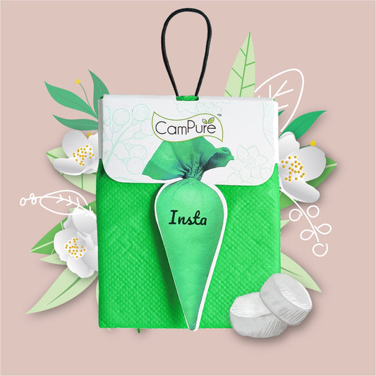 CamPure Camphor Insta Cone (Jasmine) -100% Organic | Air Freshener for Car, Wardrobe, Office Cabin's, Drawers, Travel Bag & Bathroom