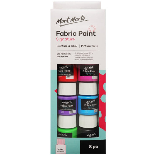 Mont Marte Fabric Paint Set Signature 8pc x 20ml (0.7 US fl.oz)