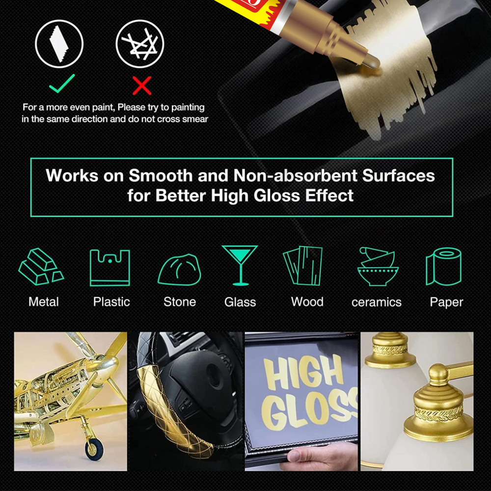 Soni Officemate Paint Marker with Silver and Golden combo