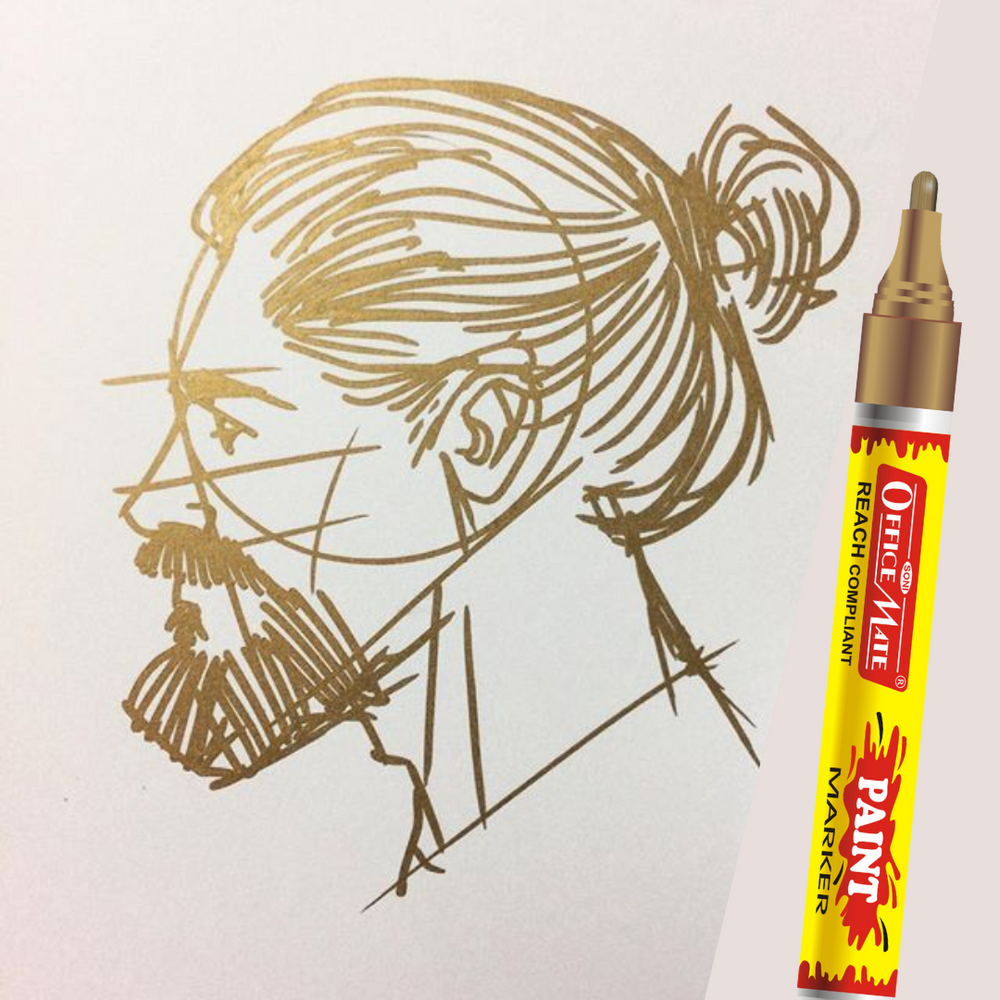 Soni Officemate Paint Marker with Silver and Golden combo