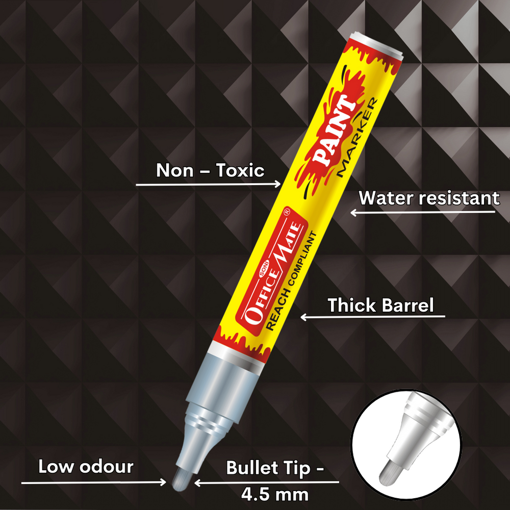 Soni Officemate Paint Markers - Silver
