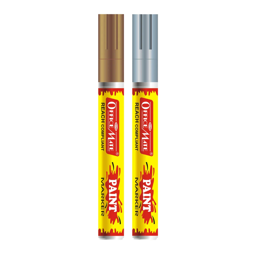 Soni Officemate Paint Marker with Silver and Golden combo