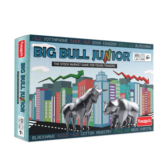 Funskool Games Stock Market and Trade Strategy for Young Traders, Kids and Family Big Bull Junior Board Game