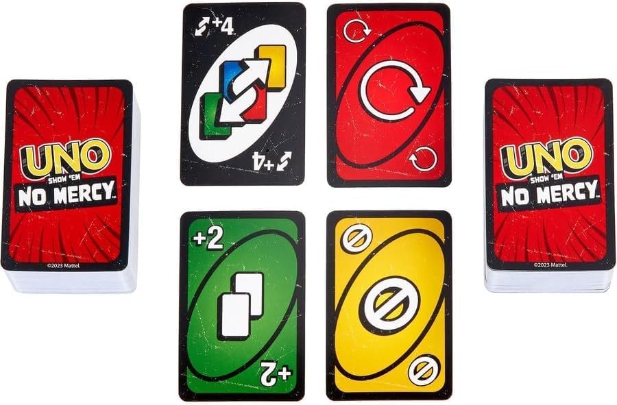 UNO Show ‘em No Mercy Card Game Tough New Rules, Endless Fun for Game Nights 168 Cards