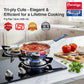 Prestige 12cm/400ml Tri-Ply Stainless Steel Cute Fry Pan Gas & Induction Compatible Even Heat Distribution Perma-Cool Handles Thick Gauge Life Time Warranty