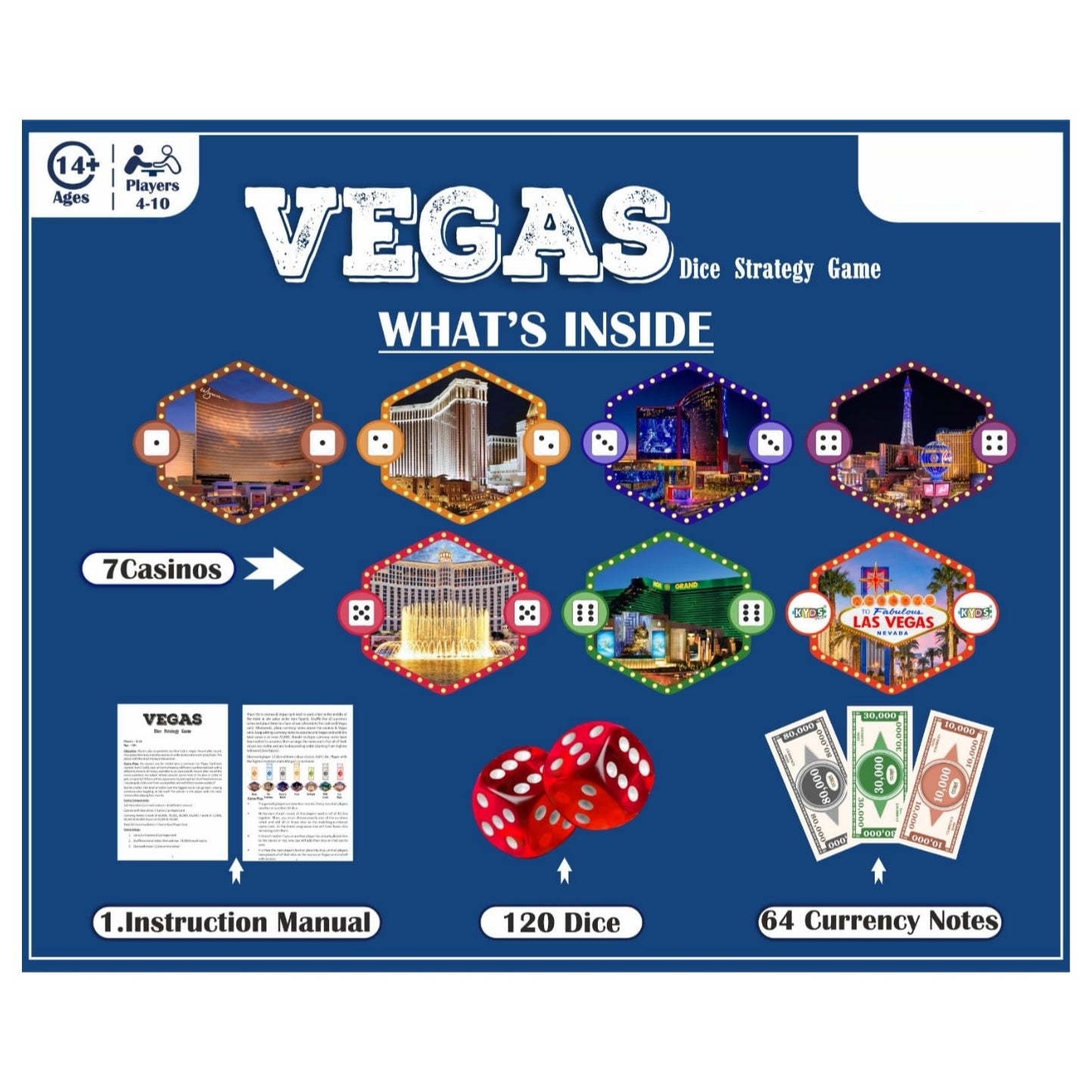 Vegas Dice Strategy Game Board Game