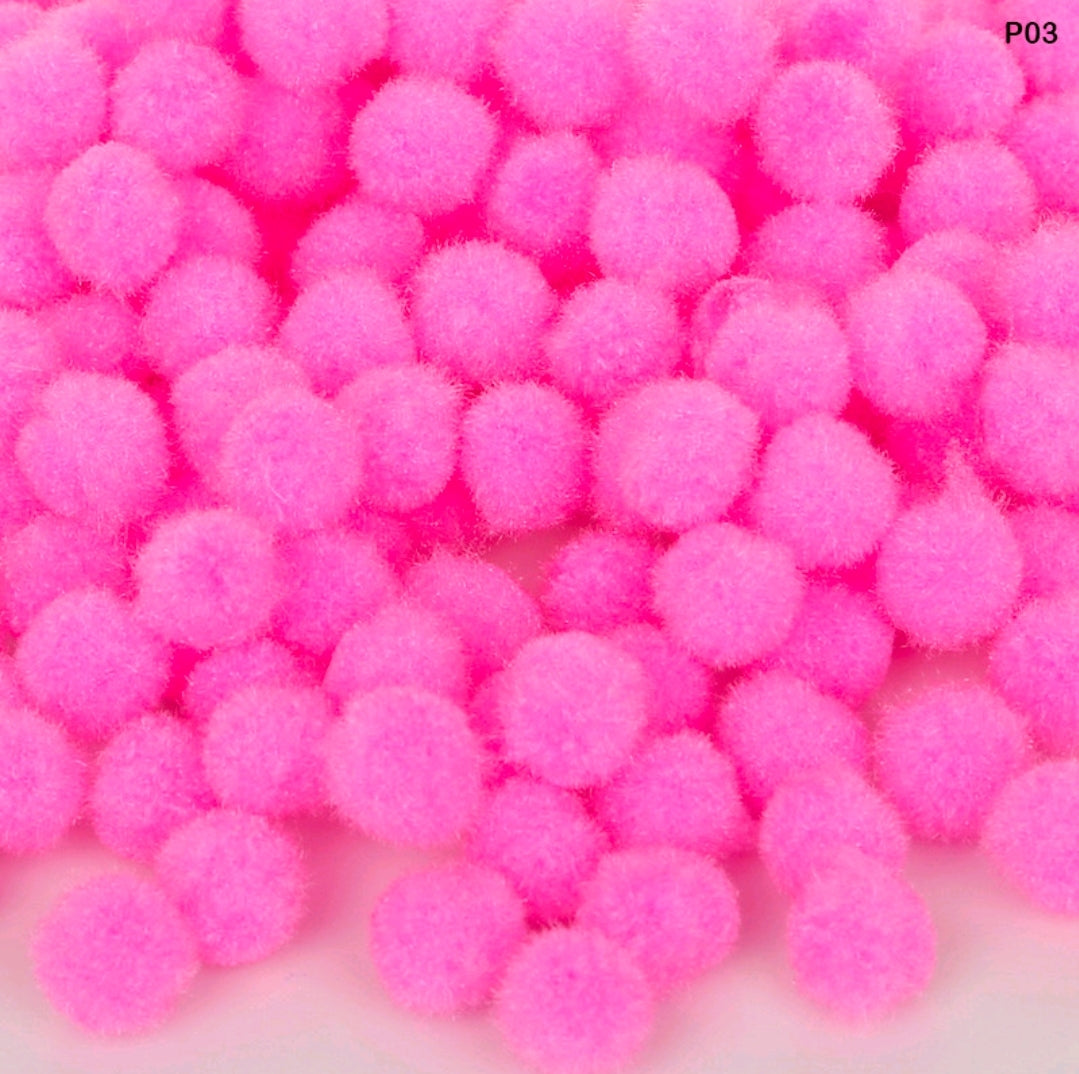 Pom Pom Balls 2 Cm 500 Pc's Single Shades