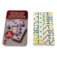 Double Six Color Dot Dominoes 28 Piece Set in Tin Case