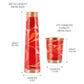 Milton Copper Eterna Diwali Gift Set (1 - Bottle 930 ml and 2-Tumbler 290 ml Each) Abstract Red Lacquer Coating Curved Bottle