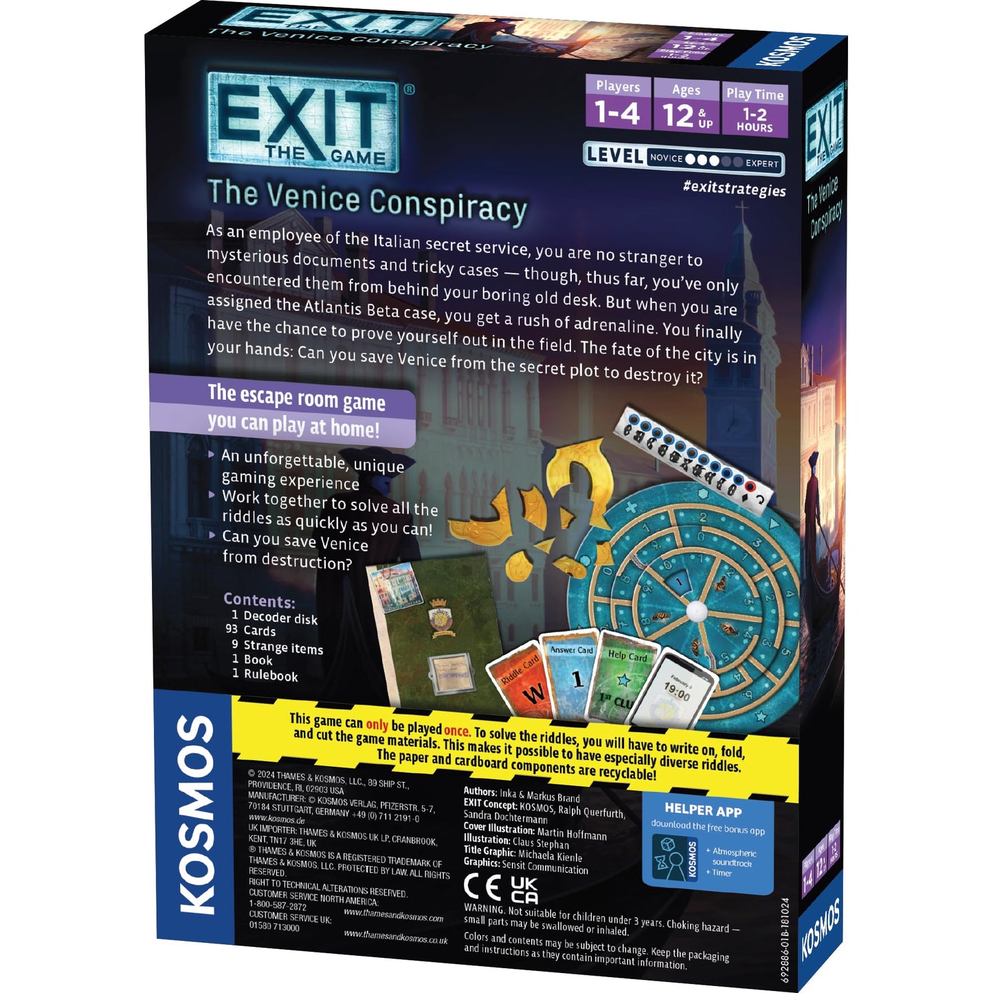 Thames & Kosmos The Exit Game The Venice Conspiracy Card Game