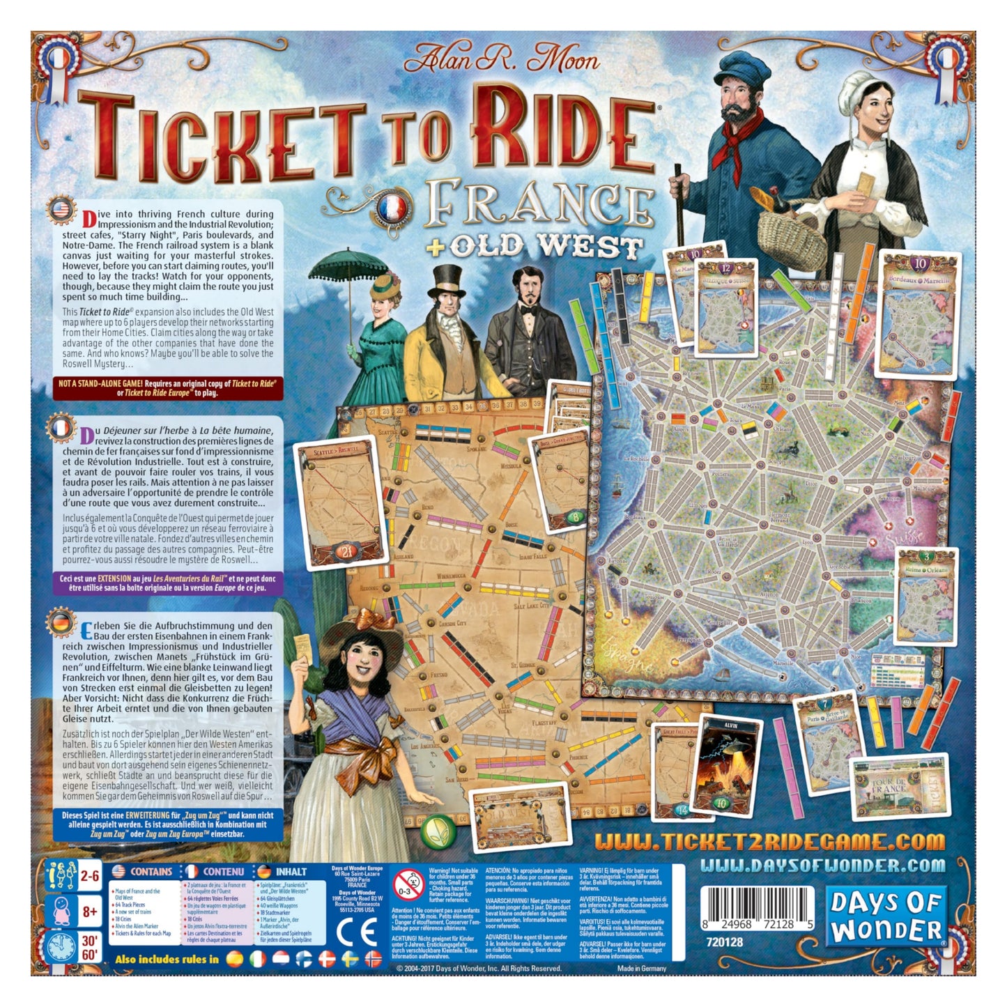Asmodee Ticket to Ride France + Old West Board Game Expansion
