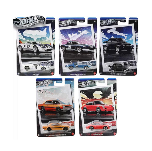 Hot Wheels Set 5 Models Silver Series National Icons Scale 1/64 HRT81 - 979G