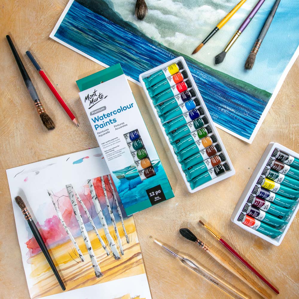Mont Marte Watercolour Paints Premium 12pc x 8ml