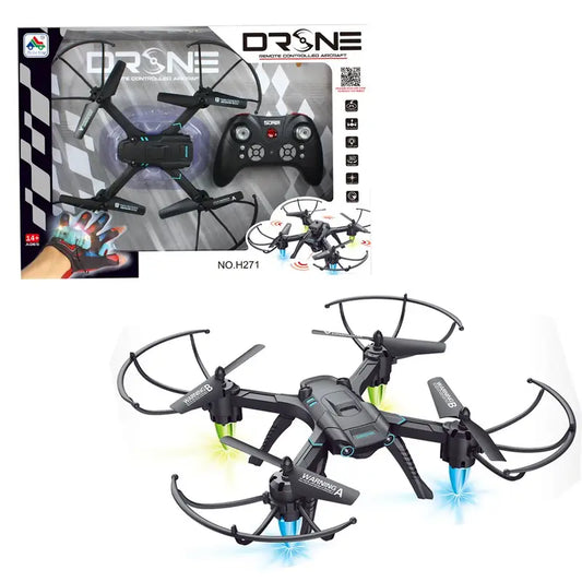 Drone H271 with Dual Remote Control And Hand Gesture GPS Auto Return Brushless Motor Foldable and 3D Flips Headless Mode Aerial Camera Photography Drone