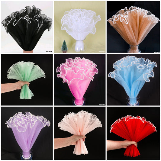 Premium Wrinkled Net Wrapping Paper with Pearl