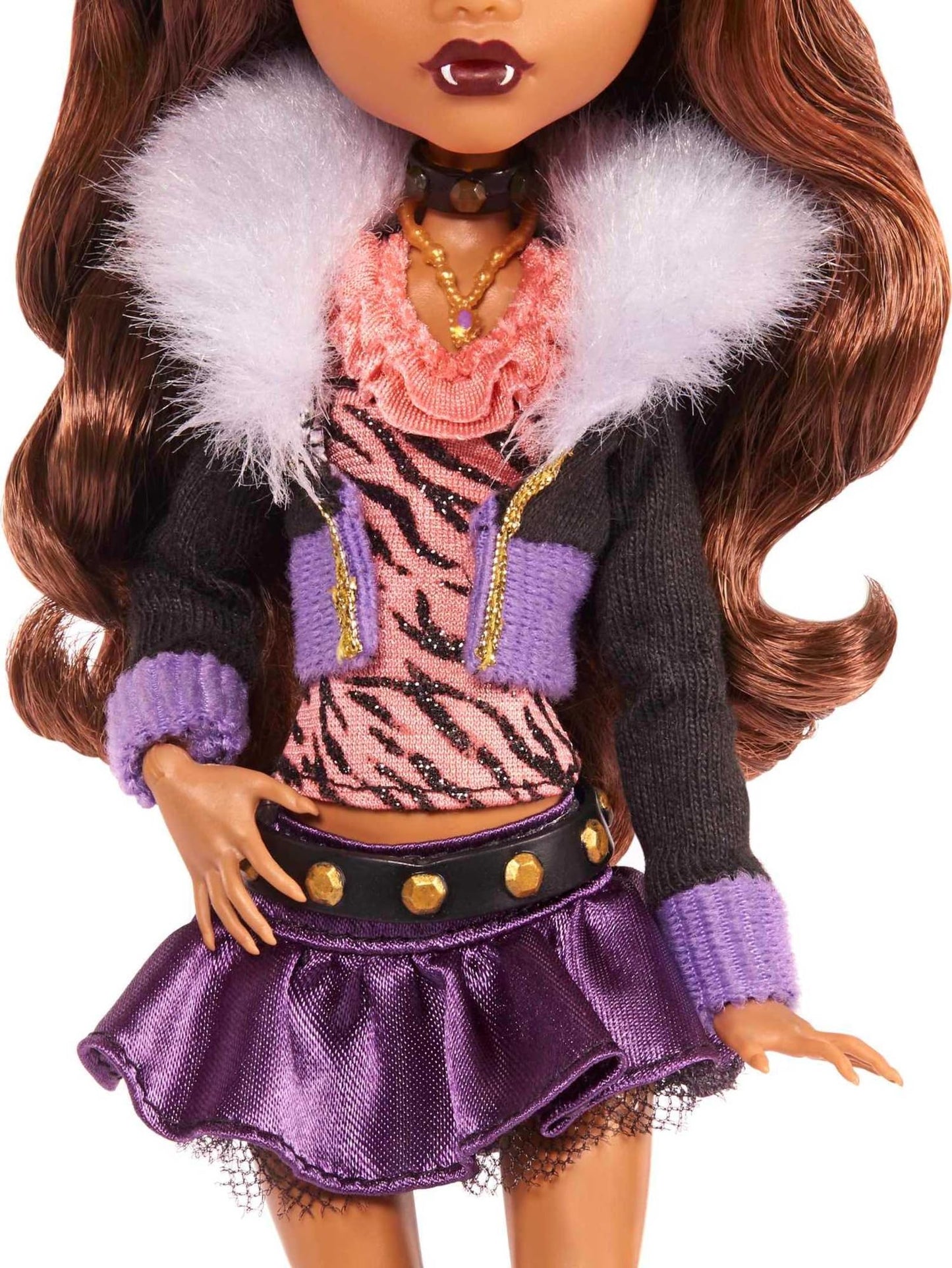 Monster High Clawdeen Wolf Reproduction Doll Wearing Original Fashion & Shoes with Pet, Display Stand & Accessories, 10-5-inch Collectible Toy