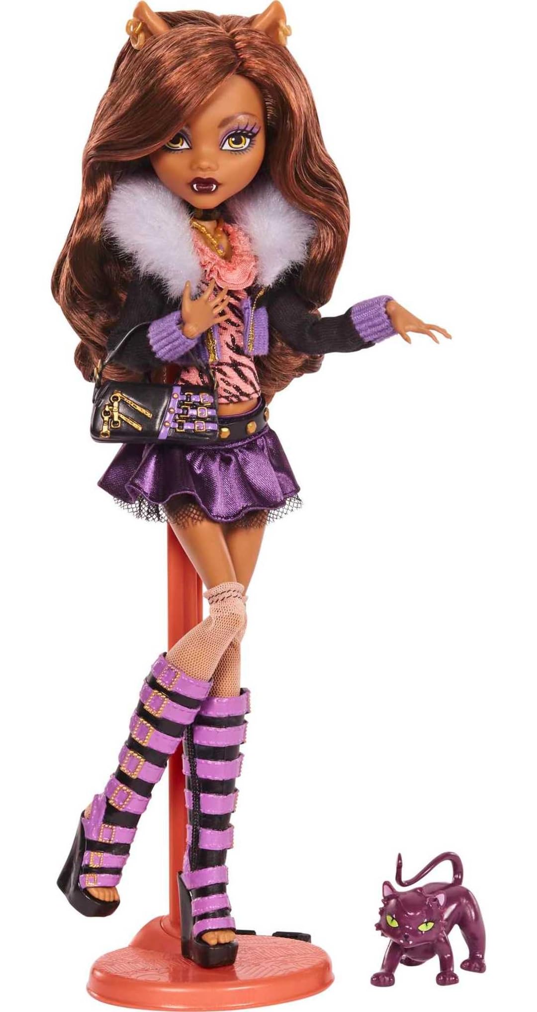 Monster High Clawdeen Wolf Reproduction Doll Wearing Original Fashion & Shoes with Pet, Display Stand & Accessories, 10-5-inch Collectible Toy
