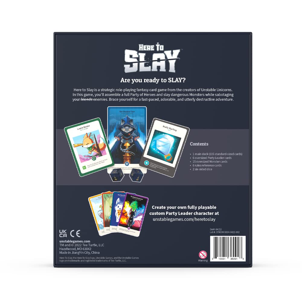 Here to Slay Card Game Fantasy Adventure Strategy Game