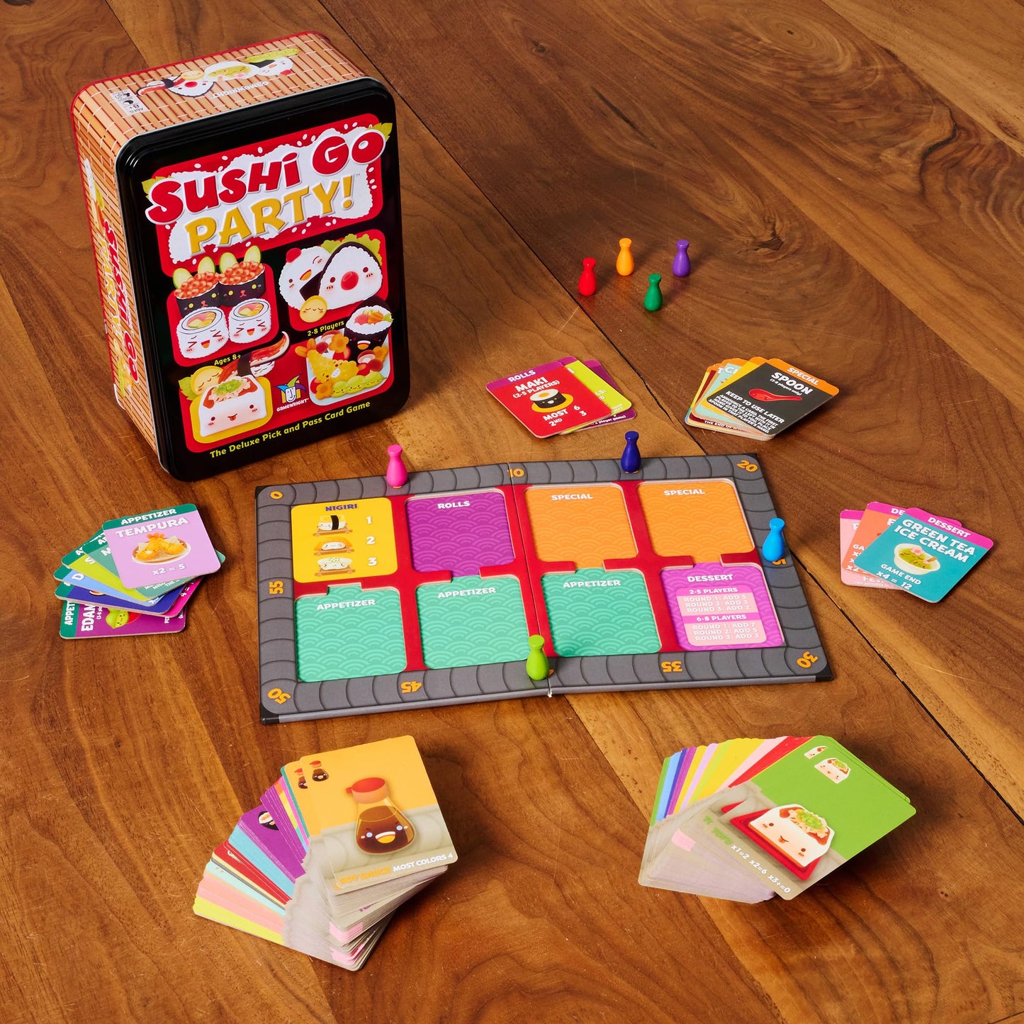Sushi Go Party! - The Deluxe Pick & Pass Card Game (Cardboard Box)
