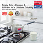 Prestige 10cm/400ml Tri-Ply Stainless Steel Cute Sauce Pan Gas & Induction Compatible Even Heat Distribution Perma-Cool Handles Thick Gauge Life Time Warranty
