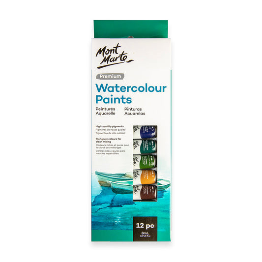 Mont Marte Watercolour Paints Premium 12pc x 8ml