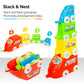 Ratna's Baby's Stack & Sort 2-in-1 Educational Toy with Train Stacker, Nesting, Stacking, Pull Along & Shape Sorting Toy for Kids 1+ Years