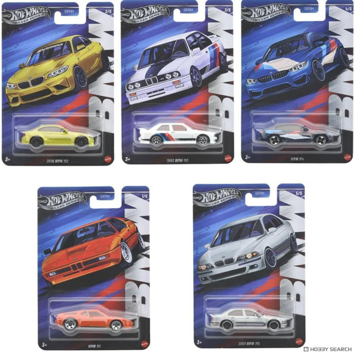 Hot Wheels 2025 BMW Silver Celebration Series 1:64 Scale - Set Of 5 Cars