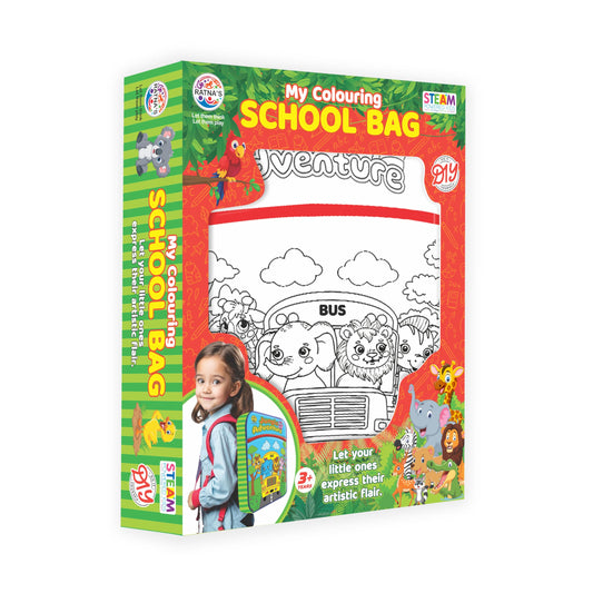 Ratna's My Colouring School Bag Colour It & Use It DIY Art & Craft Kit