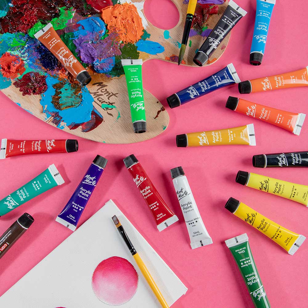 Mont Marte Acrylic Paints Signature 18pc x 12ml (0.4 US fl.oz)